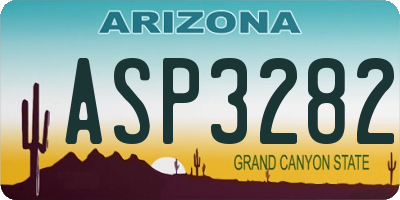 AZ license plate ASP3282