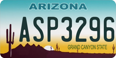 AZ license plate ASP3296