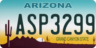AZ license plate ASP3299