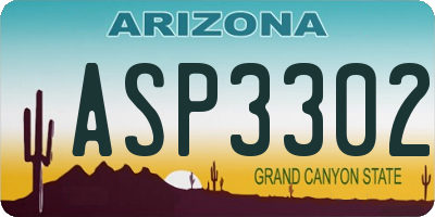 AZ license plate ASP3302