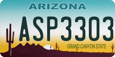 AZ license plate ASP3303