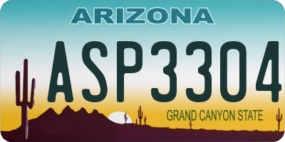 AZ license plate ASP3304