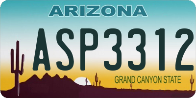 AZ license plate ASP3312