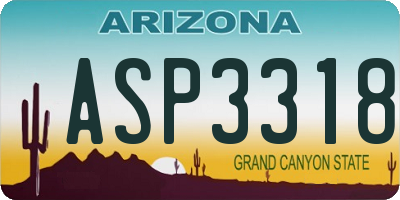 AZ license plate ASP3318