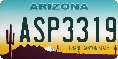 AZ license plate ASP3319
