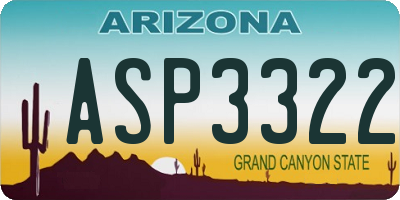 AZ license plate ASP3322
