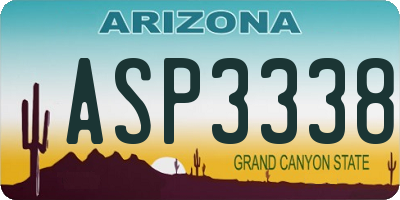 AZ license plate ASP3338