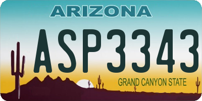 AZ license plate ASP3343