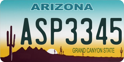 AZ license plate ASP3345