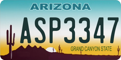 AZ license plate ASP3347