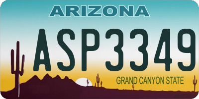 AZ license plate ASP3349