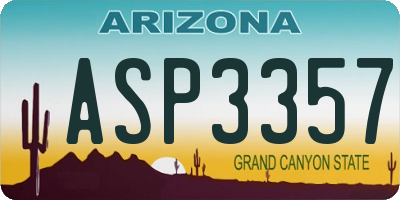 AZ license plate ASP3357