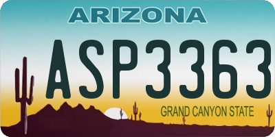 AZ license plate ASP3363