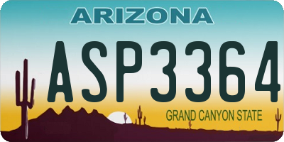 AZ license plate ASP3364