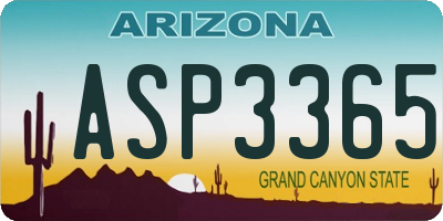 AZ license plate ASP3365