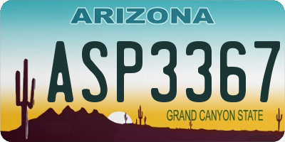 AZ license plate ASP3367