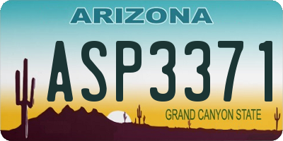 AZ license plate ASP3371