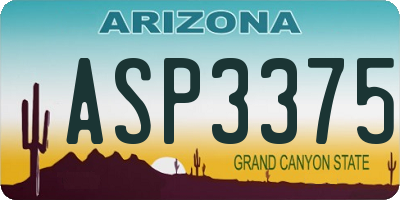 AZ license plate ASP3375