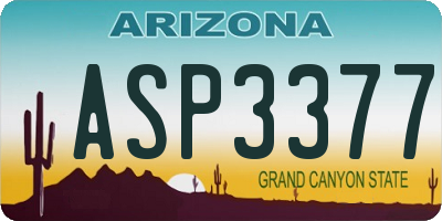 AZ license plate ASP3377