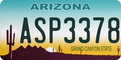 AZ license plate ASP3378