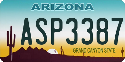 AZ license plate ASP3387