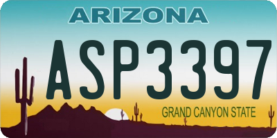 AZ license plate ASP3397