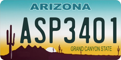 AZ license plate ASP3401