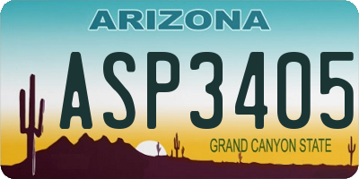 AZ license plate ASP3405
