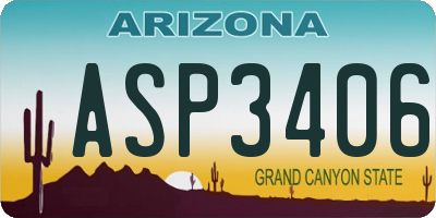 AZ license plate ASP3406