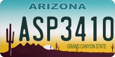 AZ license plate ASP3410