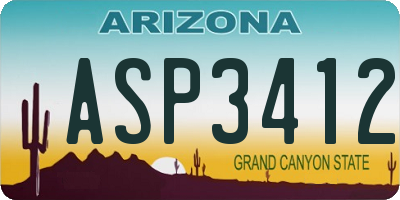 AZ license plate ASP3412