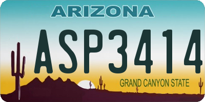 AZ license plate ASP3414