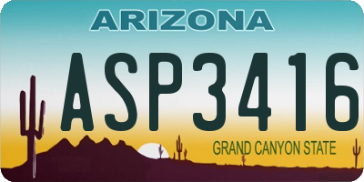 AZ license plate ASP3416