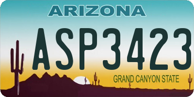 AZ license plate ASP3423