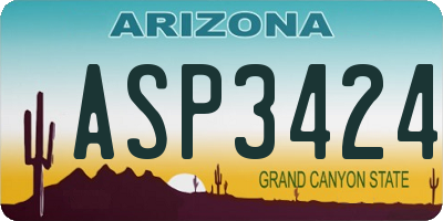 AZ license plate ASP3424