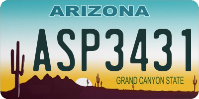 AZ license plate ASP3431