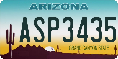 AZ license plate ASP3435