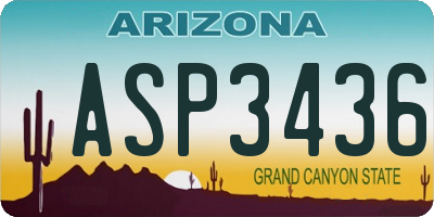 AZ license plate ASP3436