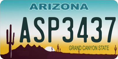 AZ license plate ASP3437