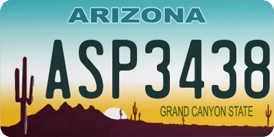 AZ license plate ASP3438