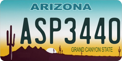 AZ license plate ASP3440