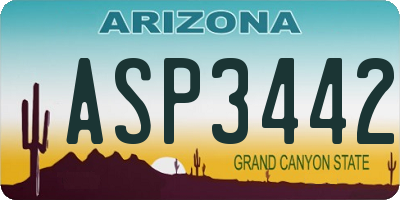 AZ license plate ASP3442