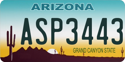 AZ license plate ASP3443