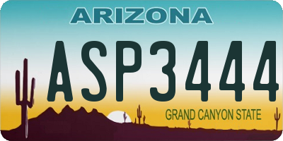 AZ license plate ASP3444