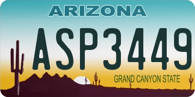 AZ license plate ASP3449