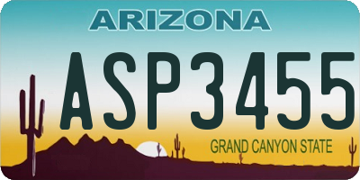 AZ license plate ASP3455
