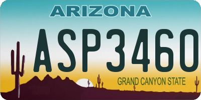 AZ license plate ASP3460