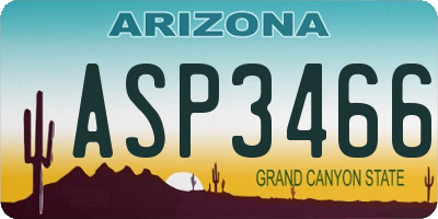 AZ license plate ASP3466