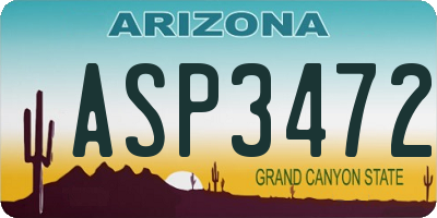 AZ license plate ASP3472