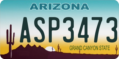 AZ license plate ASP3473